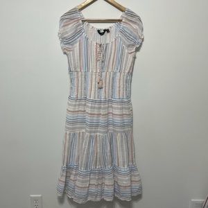 mlle gabrielle Short Sleeve Tiered Maxi Dress